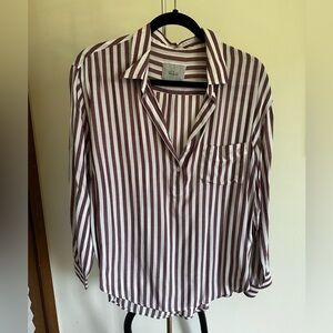 Rails Striped Top/Half button-down